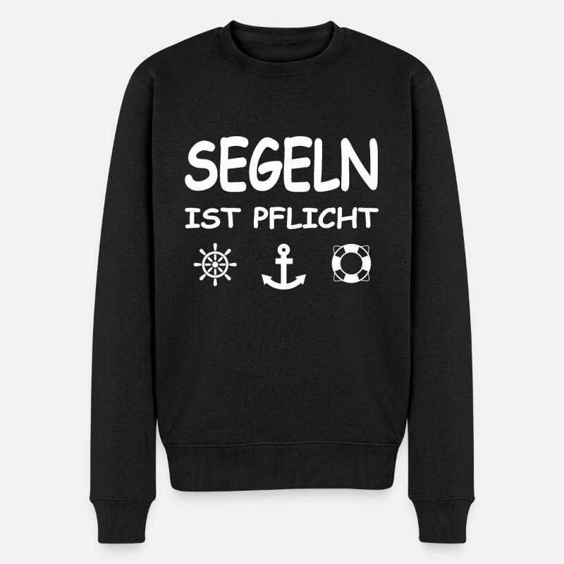 Segeln - Männer Premium Bio Pullover - Schwarz