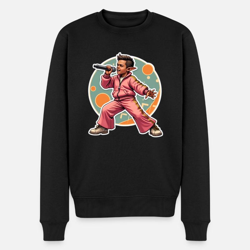 Elf Rapper in Aktion - Männer Premium Bio Pullover - Schwarz