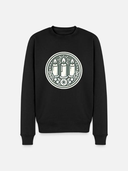 Kerzenblumenkranz - Männer Premium Bio Pullover - Schwarz