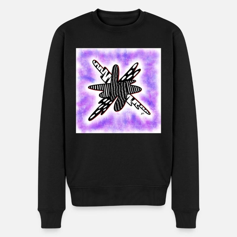 Creative patterned blob on violet - Men's Premium Organic Jumper - black