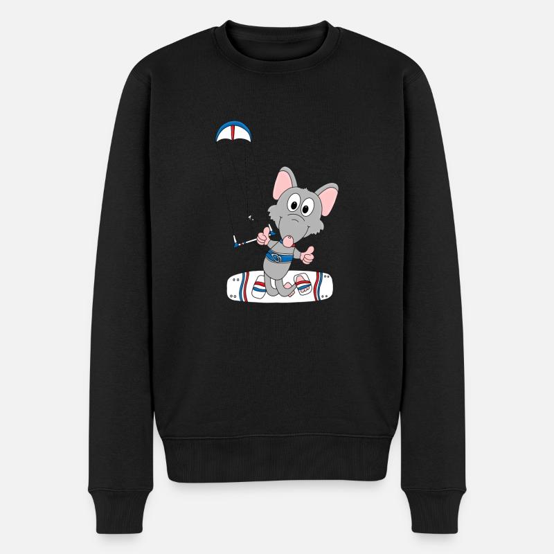 KITESURFEN - RATTE - WASSERRATTE - KITE - KITEN - Männer Premium Bio Pullover - Schwarz