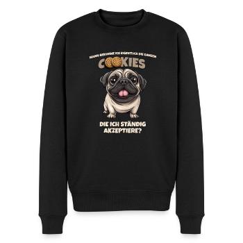 lustiger Spruch mit Mops Hunde Geschenkidee - Männer Premium Bio Pullover - Schwarz - Vorne - Nico (187cm)