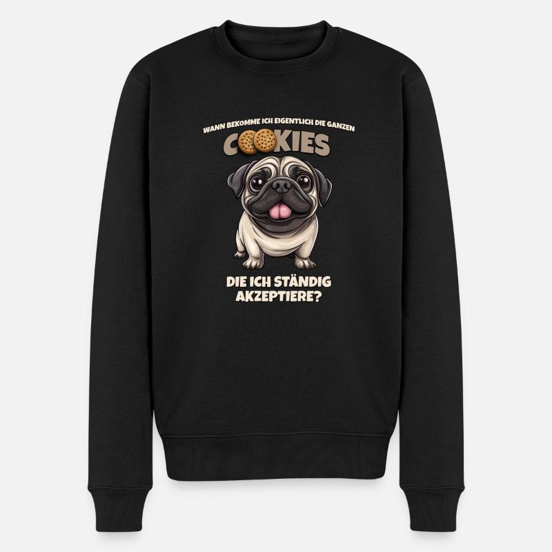 lustiger Spruch mit Mops Hunde Geschenkidee - Männer Premium Bio Pullover - Schwarz
