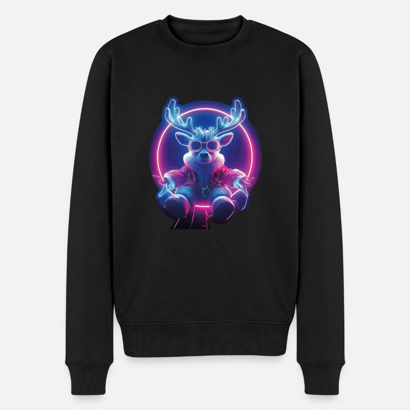 Renne de Noël néon - Pull Premium bio Homme - noir