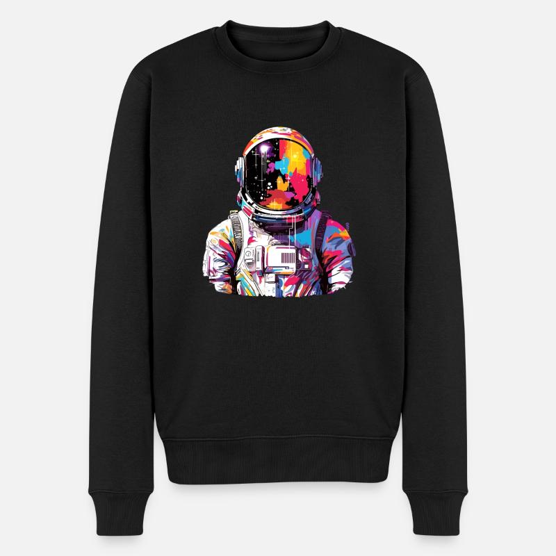 Astronaut Raumfahrer Welt Abenteuer Entdeckung - Männer Premium Bio Pullover - Schwarz