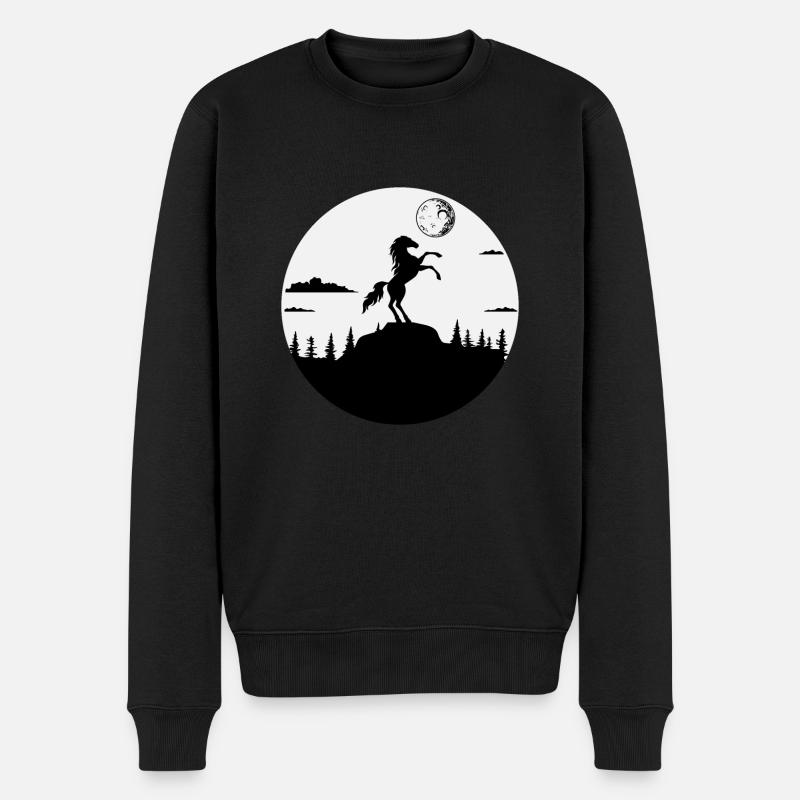Cavalier Cavalier Cheval Chevaux Cheval Cavalière - Pull Premium bio Homme - noir