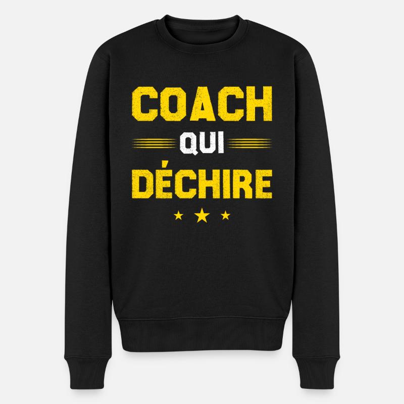 Coach Wer - Männer Premium Bio Pullover - Schwarz
