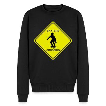 SKATERS CROSSING - Männer Premium Bio Pullover - Schwarz - Vorne - Nico (187cm)