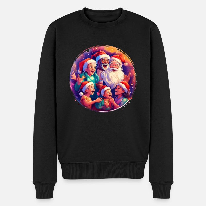 Une famille de Noël terriblement folle - Pull Premium bio Homme - noir