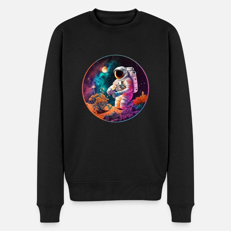 Gärtnernder Astronaut - Männer Premium Bio Pullover - Schwarz