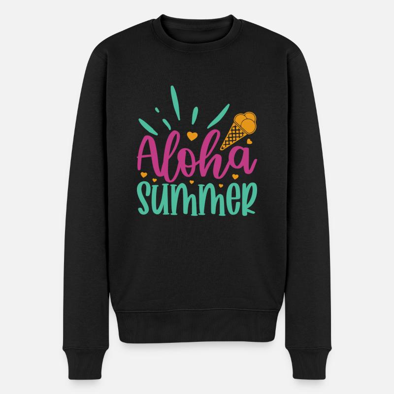 Aloha Sommer - Männer Premium Bio Pullover - Schwarz