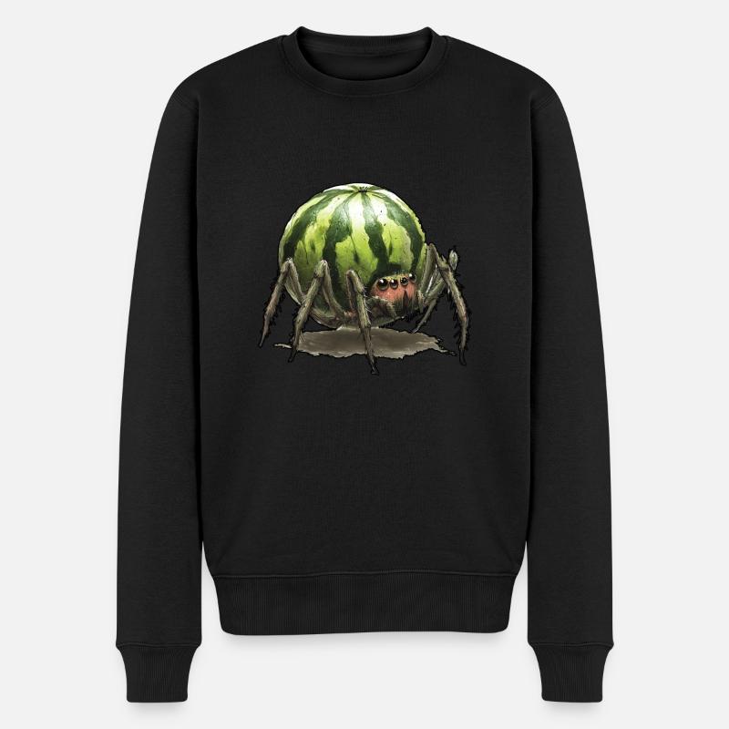 Melone Spinne - Männer Premium Bio Pullover - Schwarz