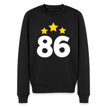 86 Jahre Stern - Geschenk zum 86. Jubiläum - Männer Premium Bio Pullover - Schwarz - Vorne - Nico (187cm)