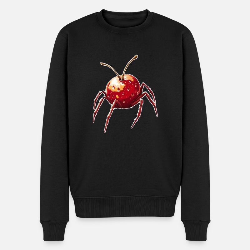 Kirschspinne Kirsche Spinne - Männer Premium Bio Pullover - Schwarz