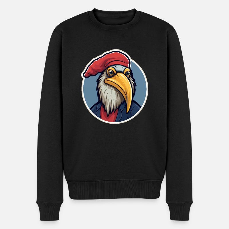 Eagle with hat - Men's Premium Organic Jumper - black