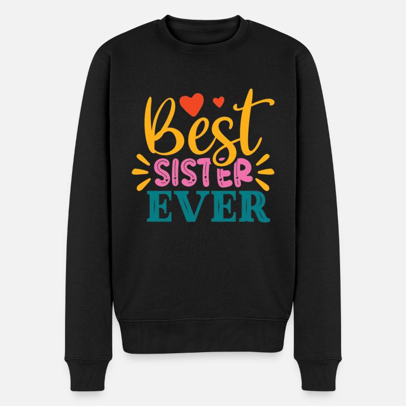 Beste Schwester - Männer Premium Bio Pullover - Schwarz