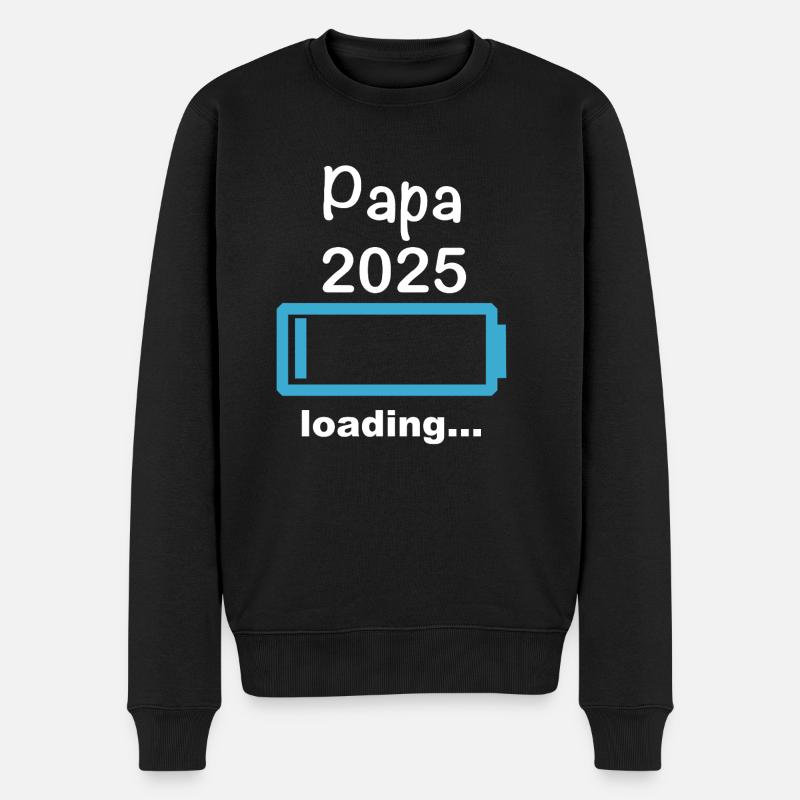Papa 2025 loading - Männer Premium Bio Pullover - Schwarz