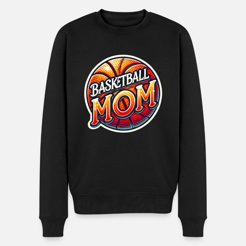 Basketball Mom Mamma - Männer Premium Bio Pullover - Schwarz