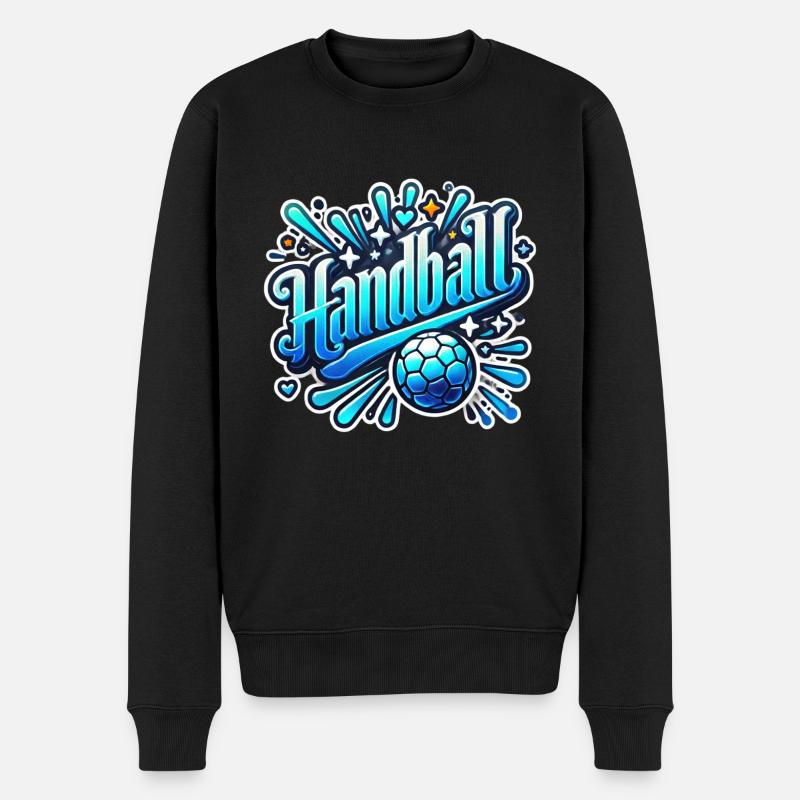 Un design de handball cool pour les joueurs de handball - Pull Premium bio Homme - noir