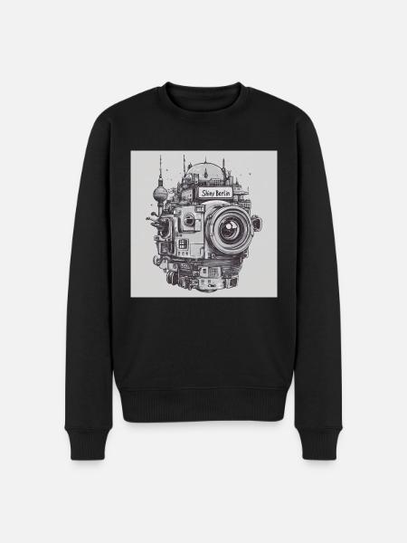 Berlin Planet - Männer Premium Bio Pullover - Schwarz