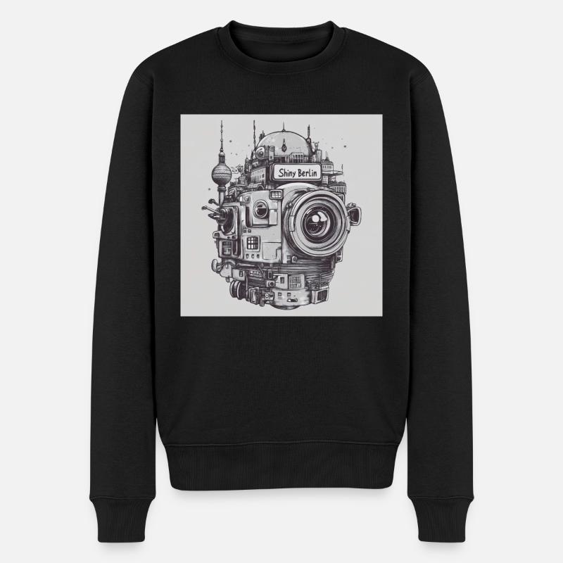 Berlin Planet - Männer Premium Bio Pullover - Schwarz