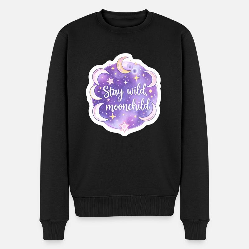 Mystique Moonchild Céleste Boho Astrologie - Pull Premium bio Homme - noir