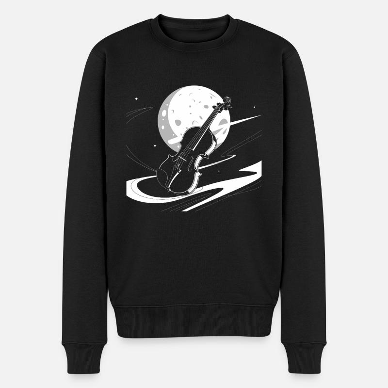 Geige - Männer Premium Bio Pullover - Schwarz