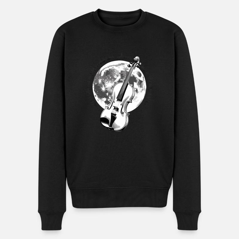 Geige - Männer Premium Bio Pullover - Schwarz