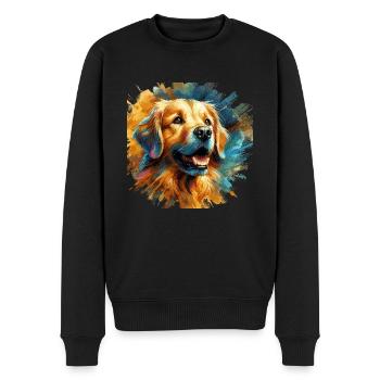 Golden Retriever - Männer Premium Bio Pullover - Schwarz - Vorne - Nico (187cm)
