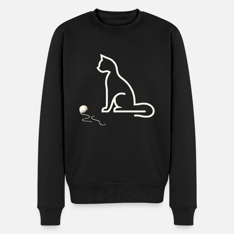 chat animal animaux de compagnie - Pull Premium bio Homme - noir