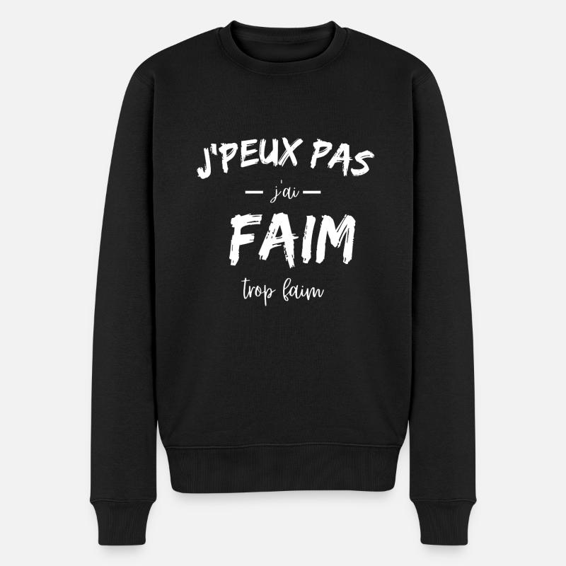 j'peux pas j'ai faim - Pull Premium bio Homme - noir