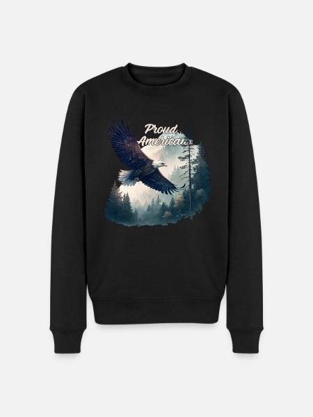 Proud American - Men's Premium Organic Jumper - black