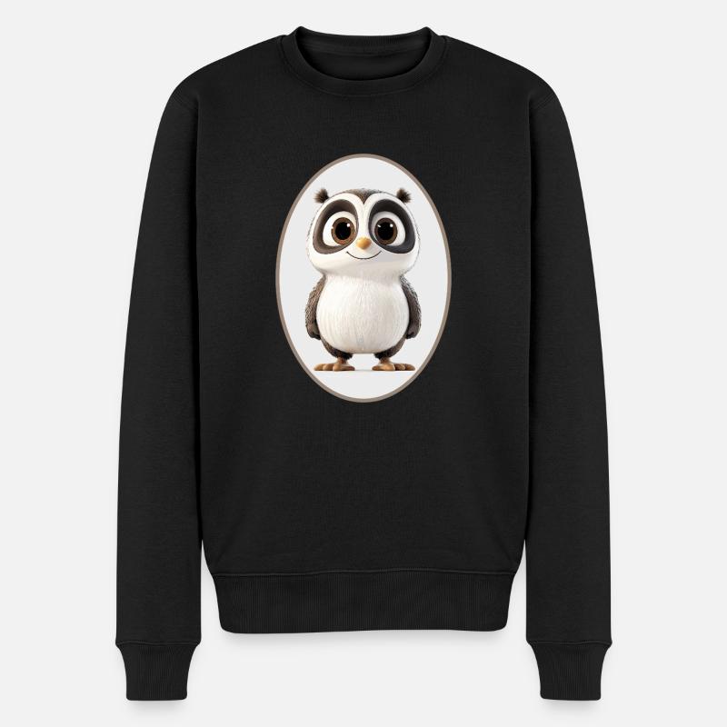 Panda - Männer Premium Bio Pullover - Schwarz