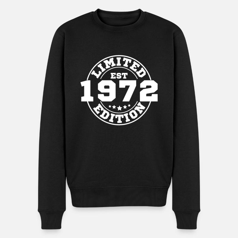 1972 Limitierte Auflage - Männer Premium Bio Pullover - Schwarz