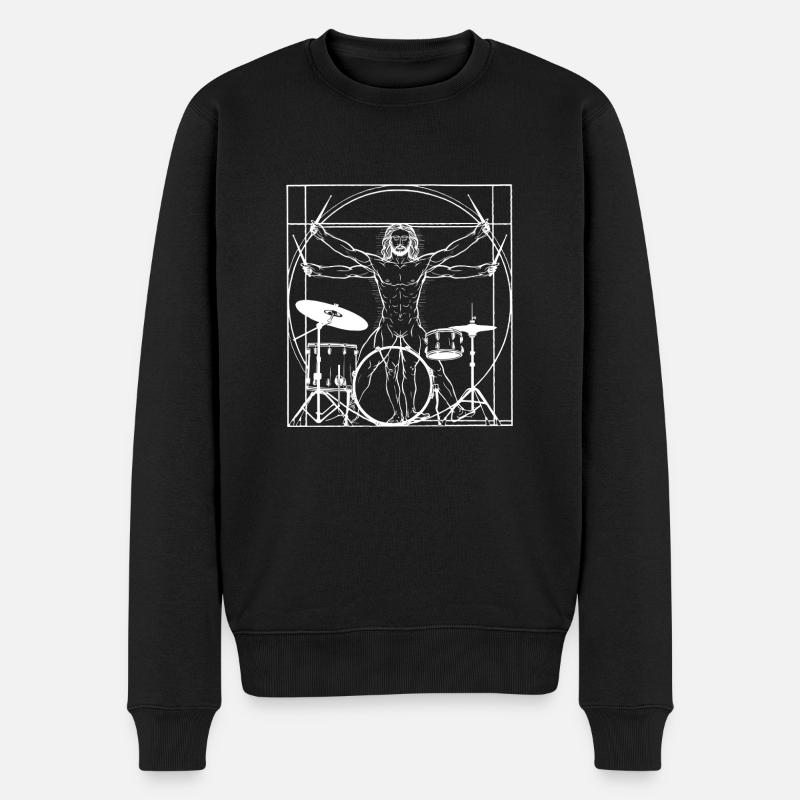 Drummer - Drum Drum Trommel - Männer Premium Bio Pullover - Schwarz