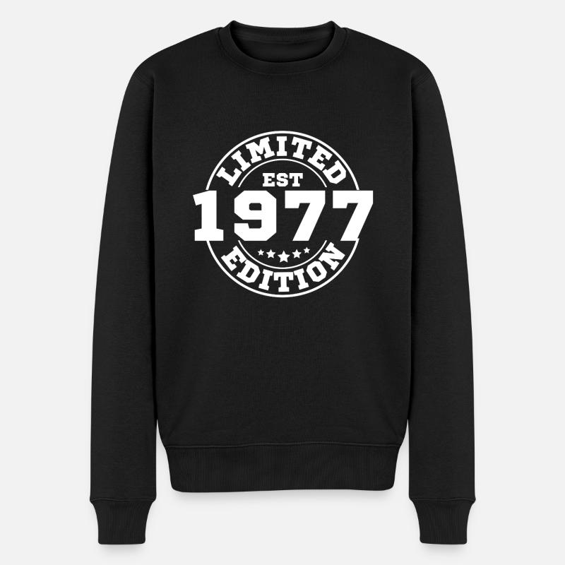 1977 Limitierte Auflage - Männer Premium Bio Pullover - Schwarz