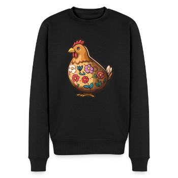 Colorful Hen Spring Motif Easter - Men's Premium Organic Jumper - black - Front - Nico (187cm)