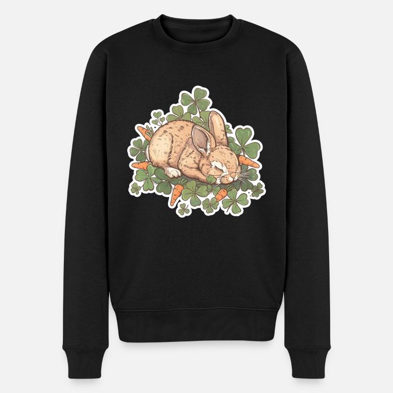 Lapin endormi Pâques - Pull Premium bio Homme - noir