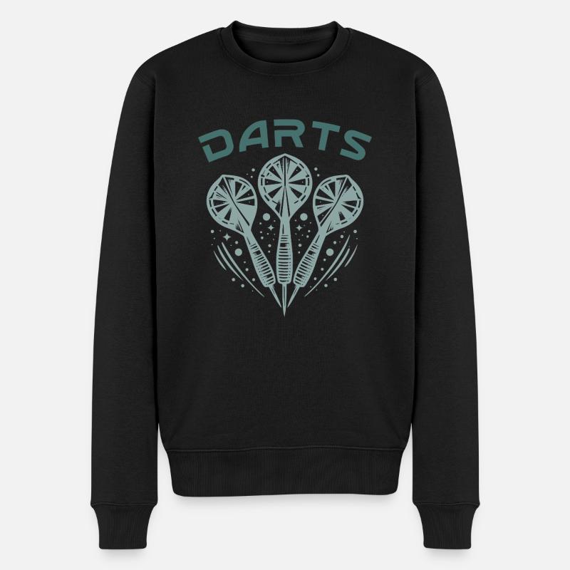 Geschenk Spruch Darts Wurfspieß Sport Geschenkidee - Männer Premium Bio Pullover - Schwarz