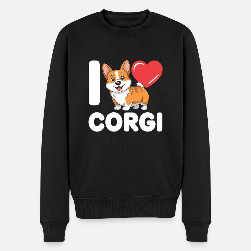 corgi - Men's Premium Organic Jumper - black