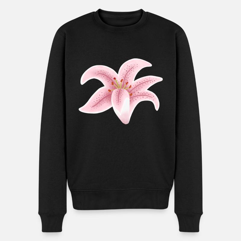 fleur de lys rose - Pull Premium bio Homme - noir