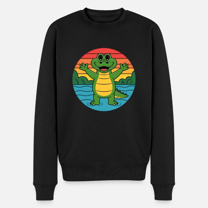 Alligators Rétro Alligator - Pull Premium bio Homme - noir