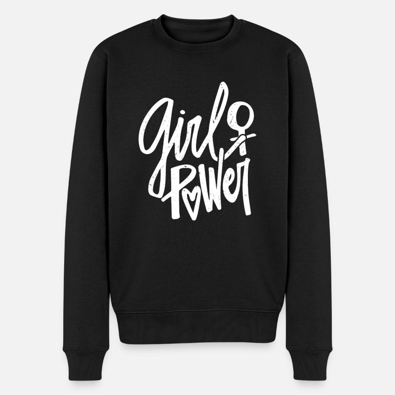Feminismus Spruch Geschenk Vintage Emanzipation - Männer Premium Bio Pullover - Schwarz