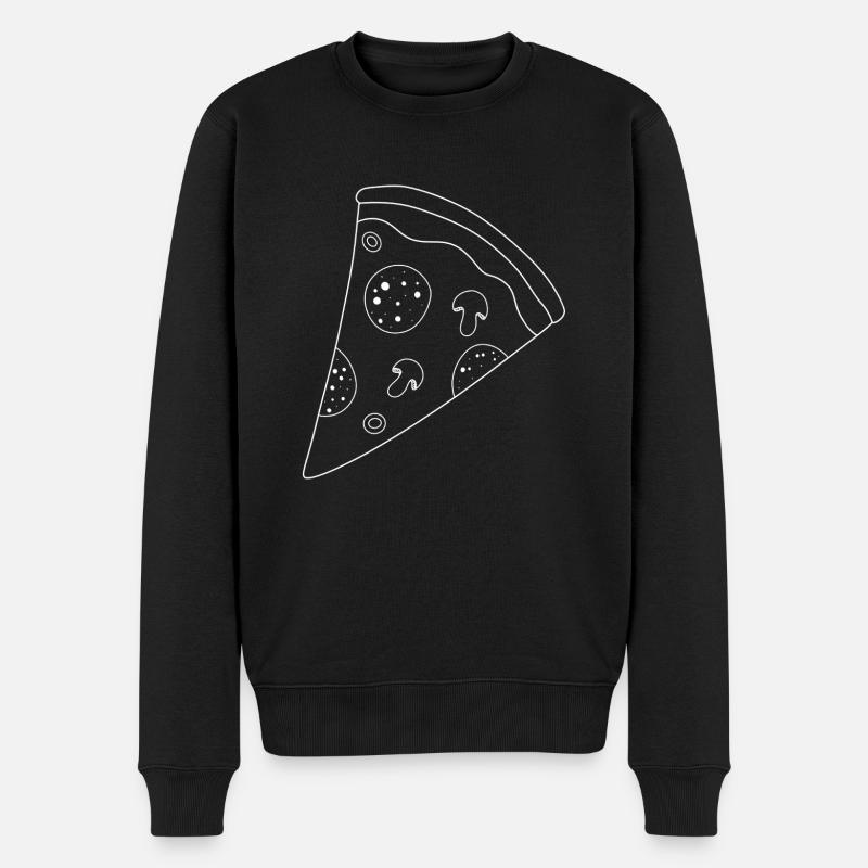 white pizza silhouette - Men's Premium Organic Jumper - black