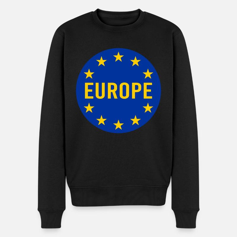 Europa - Männer Premium Bio Pullover - Schwarz