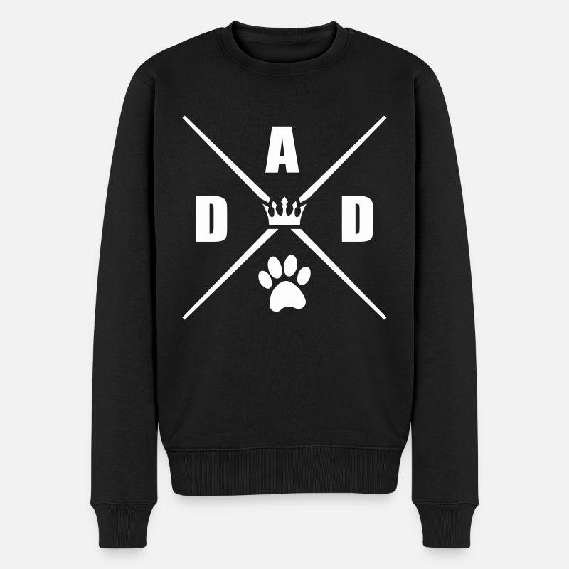 dog dad - Männer Premium Bio Pullover - Schwarz