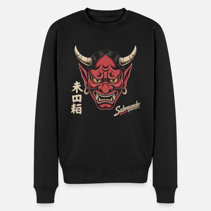 Japanese mask - Men's Premium Organic Jumper - black