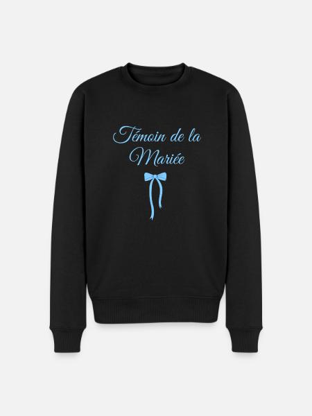 Bride's Witness Blue Bow - Men's Premium Organic Jumper - black