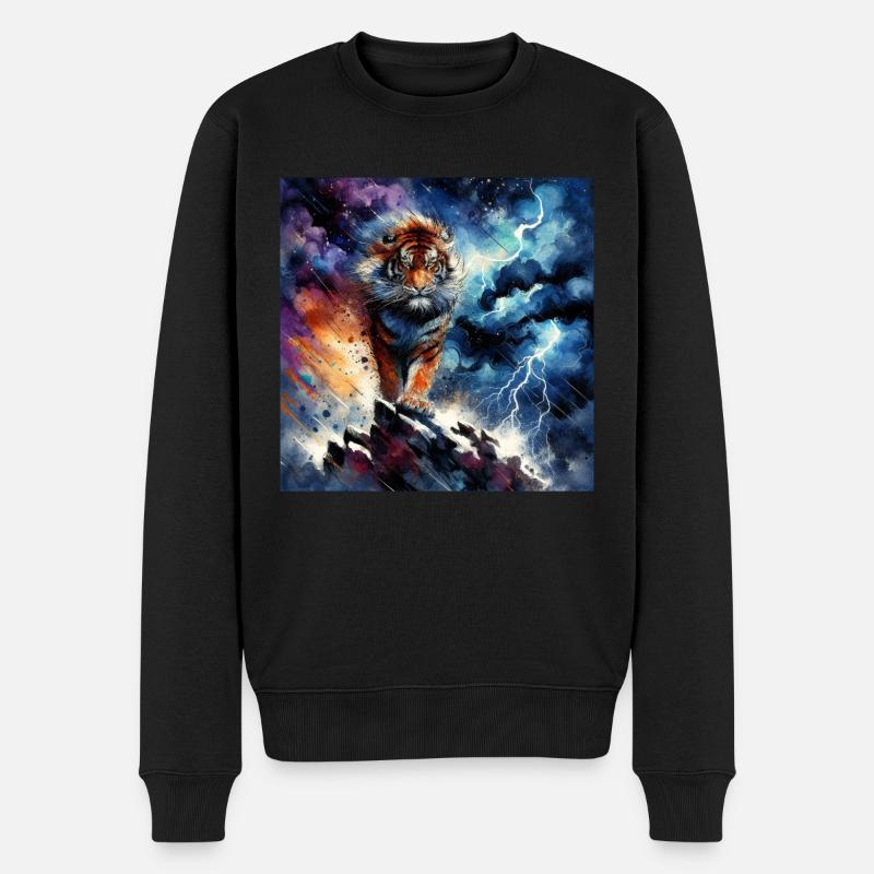 Un tigre majestueux - Pull Premium bio Homme - noir