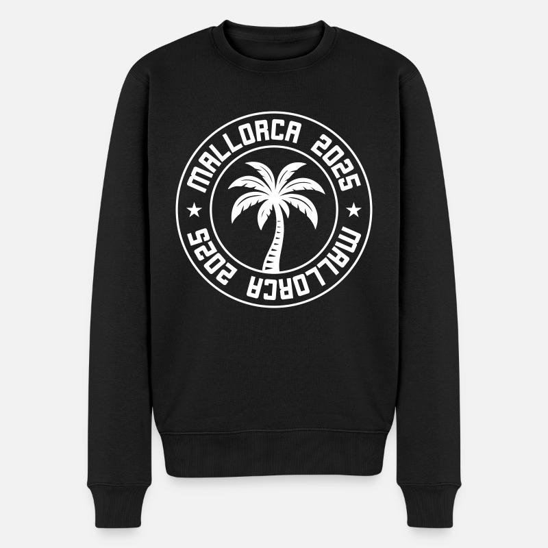 Majorque 2025 Palmier - Pull Premium bio Homme - noir